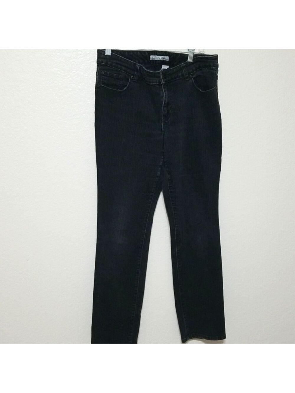Chico's platinum size 1.5 or about Medium, dark denim.
